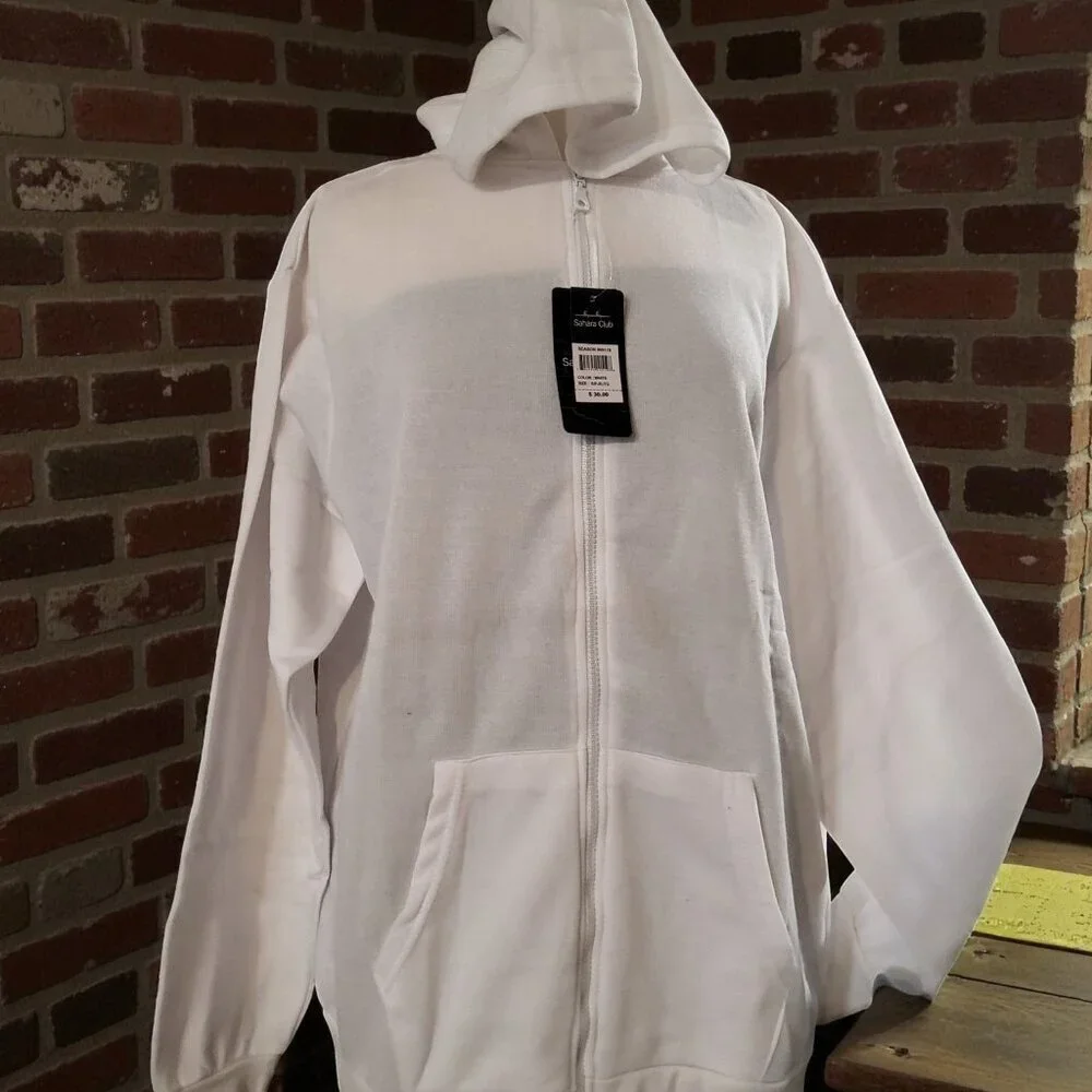 Sahara club 2 pack hoodie jacket for men color white size L‎ new with no tags
